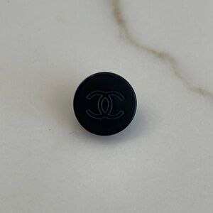 Chanel small Black CC Flat Top Plastic Shank Button